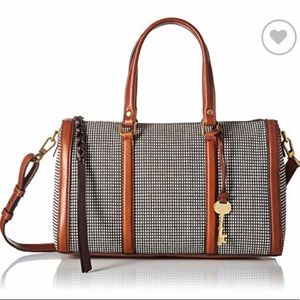 Fossil Kendall Satchel black/white/brown